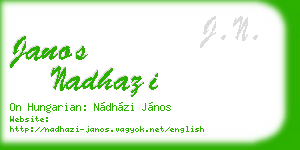 janos nadhazi business card